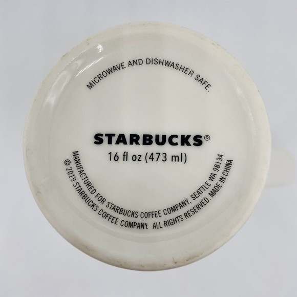 Starbucks Christmas Tree Holiday Tall Coffee Mug Tea Cup Aqua Ombre 2019 - Picture 4 of 5